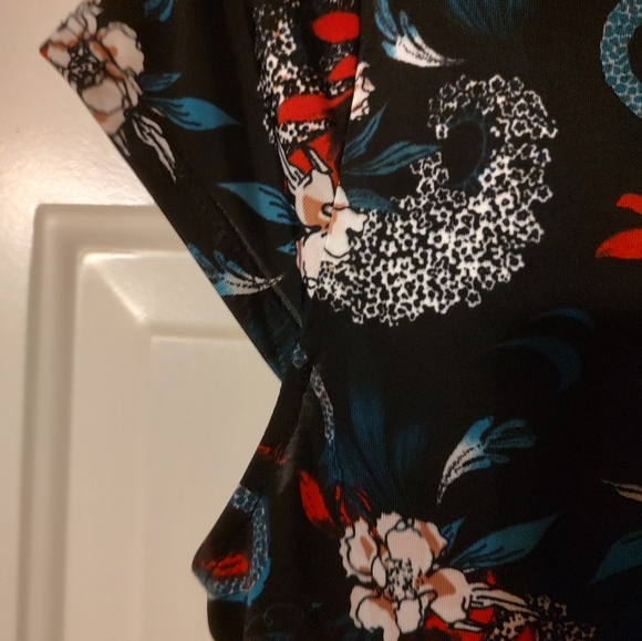 🍒 Exquisite Asian Inspired Floral Keyhole Mandarin Collar Dress Top - LJ - Picture 13 of 15